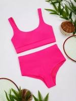 купальник раздельный в рубчик с шортами и топом