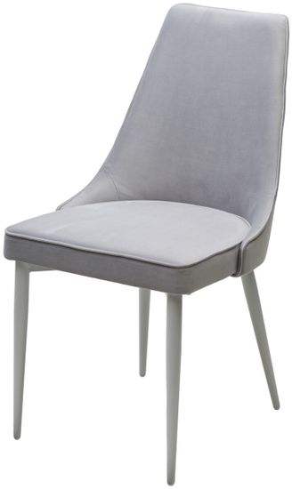 Стул NEPAL-P СВЕТЛО-СЕРЫЙ BM-4, велюр/ белый каркас М-City