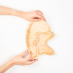 Менажница деревянная из сибирского кедра для подачи блюд и закусок с гравировкой "ЛИСИЦА". MG109