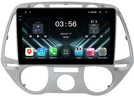 Магнитола для Hyundai i20 2009-2012 (кондиционер) - FarCar DX3243M монитор 9.5" IPS на Android 13, 4+64Гб, CarPlay