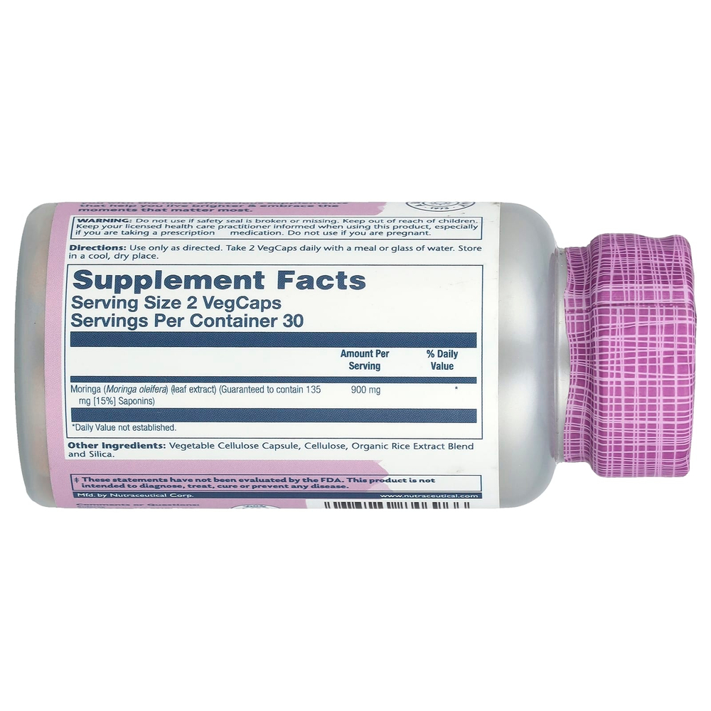 Solaray, моринга, 900 мг, 60 растительных капсул (450 мг в 1 капсуле)