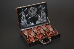 Набор лафитников «Герб России» 6 шт. в подарочном футляре с художественным оформлением