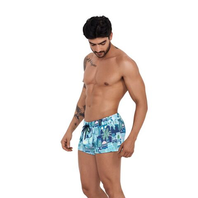 Синие мужские плавки-боксеры с принтом Cassiel Swimsuit Boxer (Размер: L) (Цвет: синий)