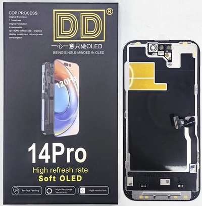 Дисплей iPhone 14 Pro Soft OLED Diagnosable ("привязка" с верификацией без ошибки); 120Hz; бренд DD