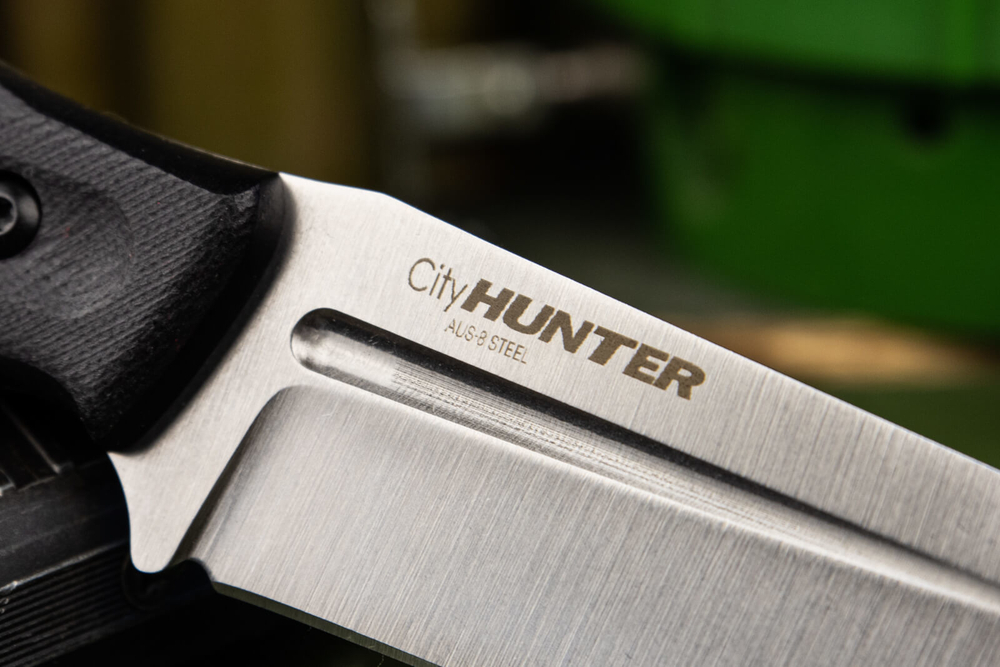Нож Kizlyar Supreme CITYHUNTER AUS-8 SW G10-BH PS (StoneWash, Black G10 Handle, Polyamide Sheath)