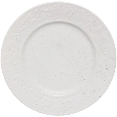 Тарелка керамическая обеденная «Perfetto» 22см фактурный узор, белая