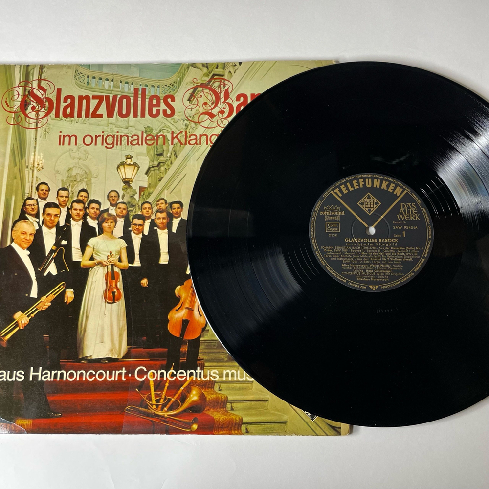 Винтажная виниловая пластинка LP Concentus Musicus Wien, Nikolaus Harnoncourt Glanzvolles Barock Im Originalen Klangbild (Германия 1969)