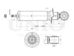 Амортизатор газовый задней подвески UNIO SAB-10696