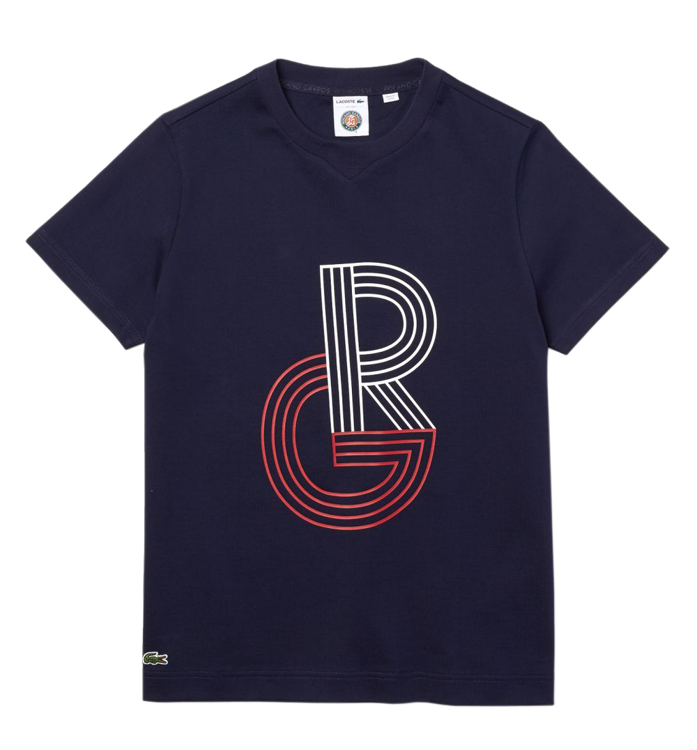 Женская теннисная футболка Lacoste SPORT Graphic Roland Garros - Blue