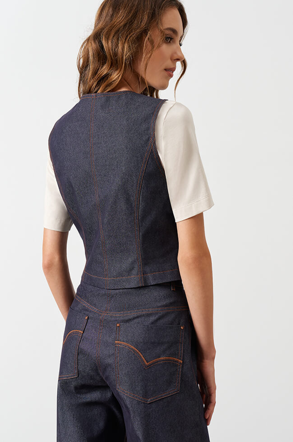 1865 Жилет женский (синий джинс)