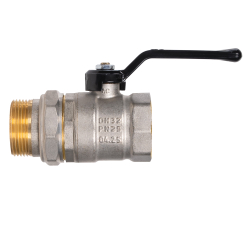 Кран шаровой латунный LD Pride 47.32.В-ГШ.Р Ду 32 Ру 25 (рычаг с бир.)