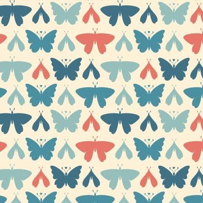 Яркие наивные бабочки в игривом современном стиле