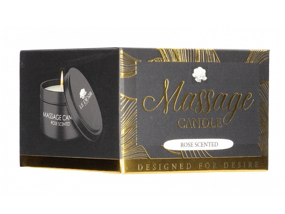 Массажная свеча с ароматом розы Massage Candle Rose Scented - 100 гр. (Цвет: черный)