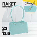 Пакет подарочный 22х13.5х11см Ваза для цветов (Голубой)