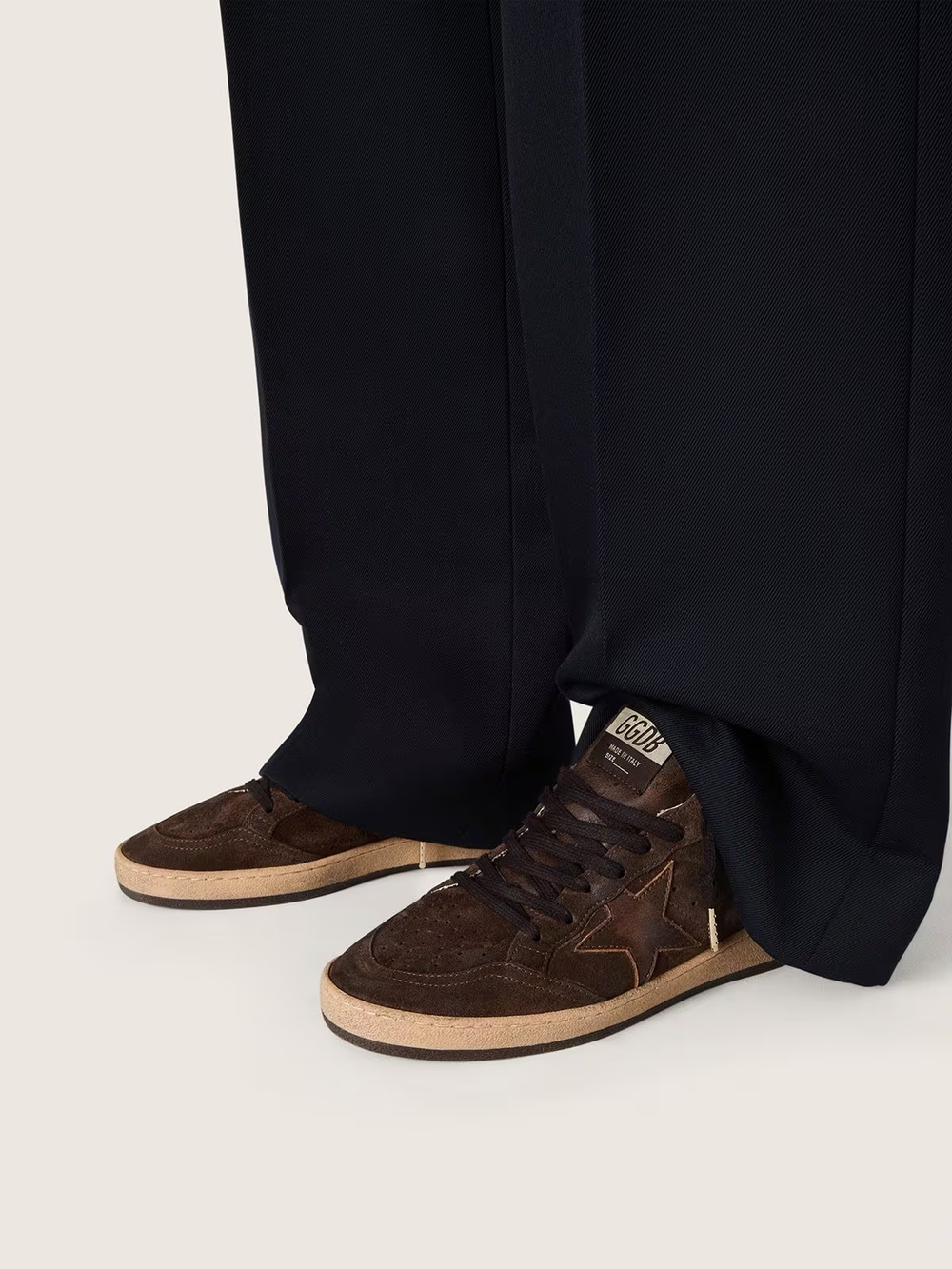 Men's Ball Star in brown suede with brown leather star