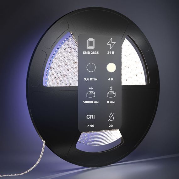 Светодиодная лента Maytoni 9,6W/m 120LED/m 2835SMD дневной белый 50M 201048