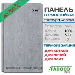 Плита термостойкая FADOCO НГ 1000х500х8 2шт
