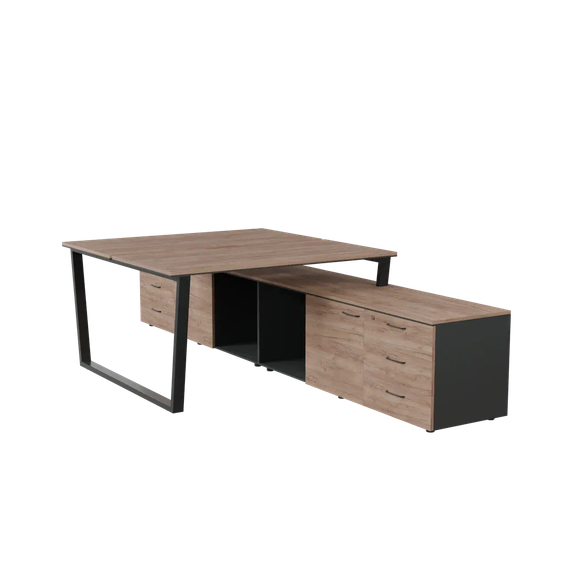 Бенч-система на опорной тумбе PREGO OFFICE 1400*3200/1635*750 ПОБСОТ-14.16ВП