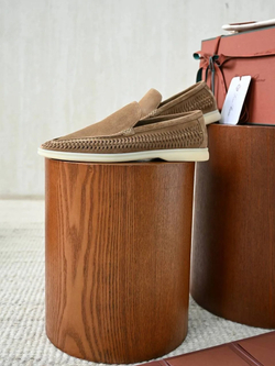 Светло-коричневые лоферы Loro Piana Summer Walk с плетением
