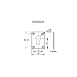 Декоративная накладка ESC083-SS (нержавейка) на цилиндр (1 пара) "1"