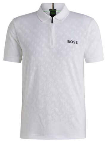 Мужское теннисное поло BOSS Philix TOC Jacquard - белый