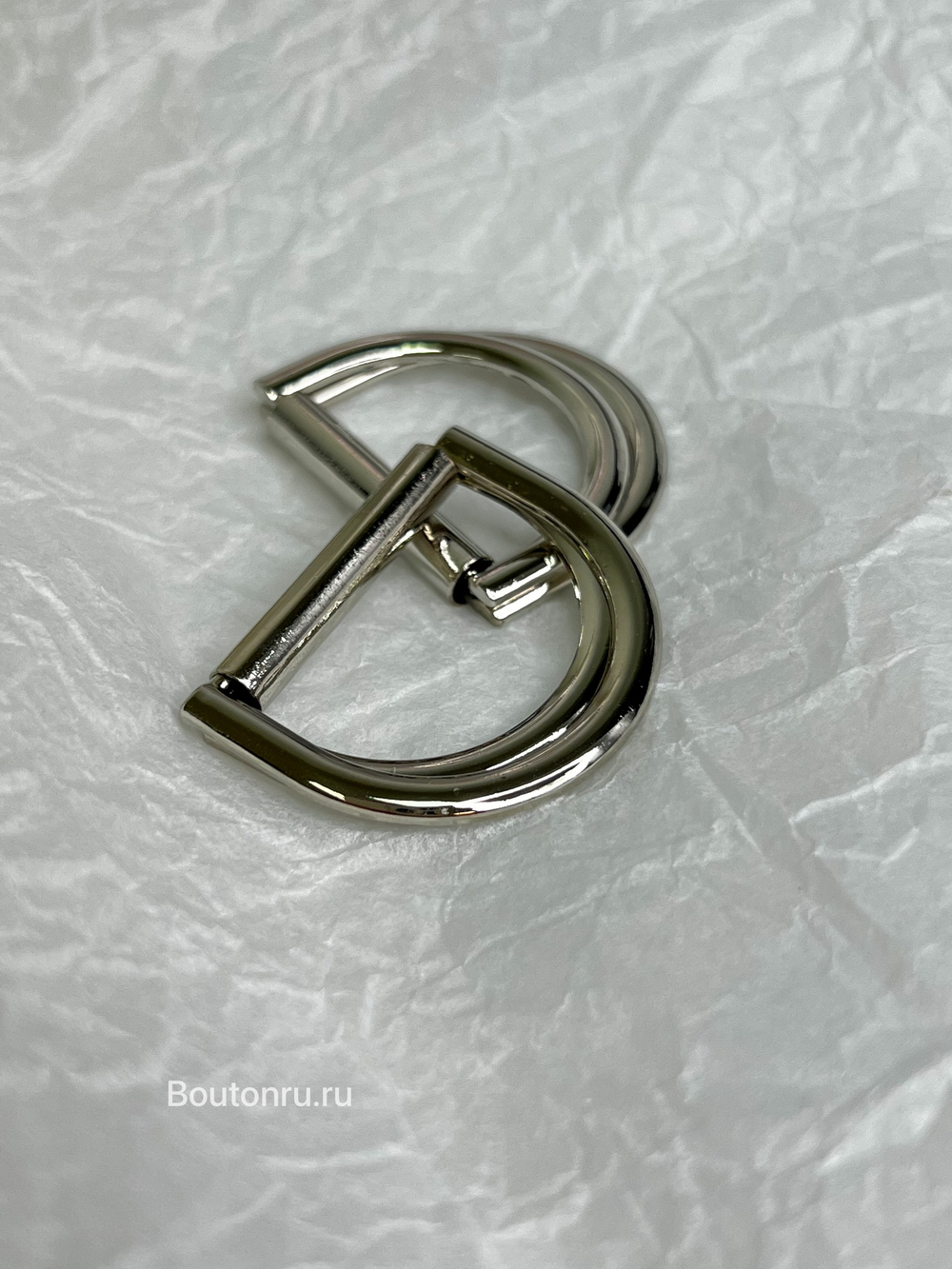 Полукольцо серебристое двойное