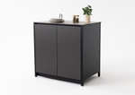 Шкаф напольный Lounge D-03, 90 см, черный/серый каспий