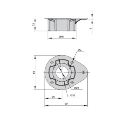 База под шуруп для ножки разборной, черный