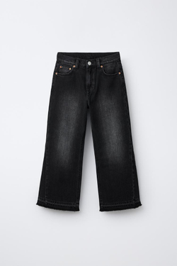 ZARA ДЖИНСЫ FLARE С БАХРОМОЙ, ЧЕРНЫЙ