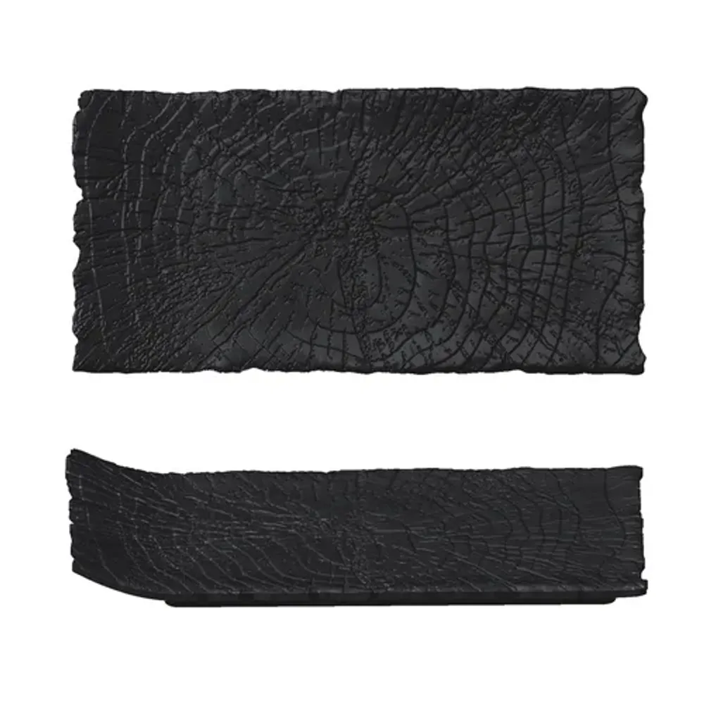 Блюдо прямоугольное 30*15 см h2,5 см с бортом Side Up1 Black Raw Wood P.L. Proff Cuisine [4]
