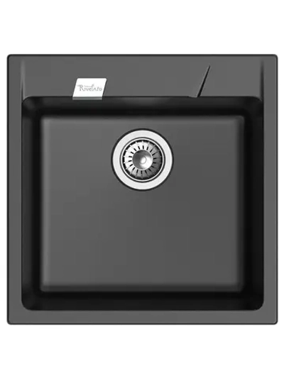 RIVELATO Мойка RAUM 50 1-чаша 500*510мм, монтаж: врезной, материал: кварц, цвет: черный