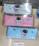 Пенал-косметичка"Космонавт" кожзам, 20*9см ,3 цвета микс, в инд.пакете, C-40653