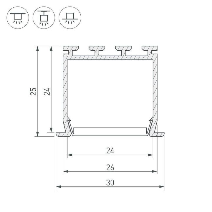 Профиль Arlight PLS-LOCK-H25-FS-2000 ANOD 016446