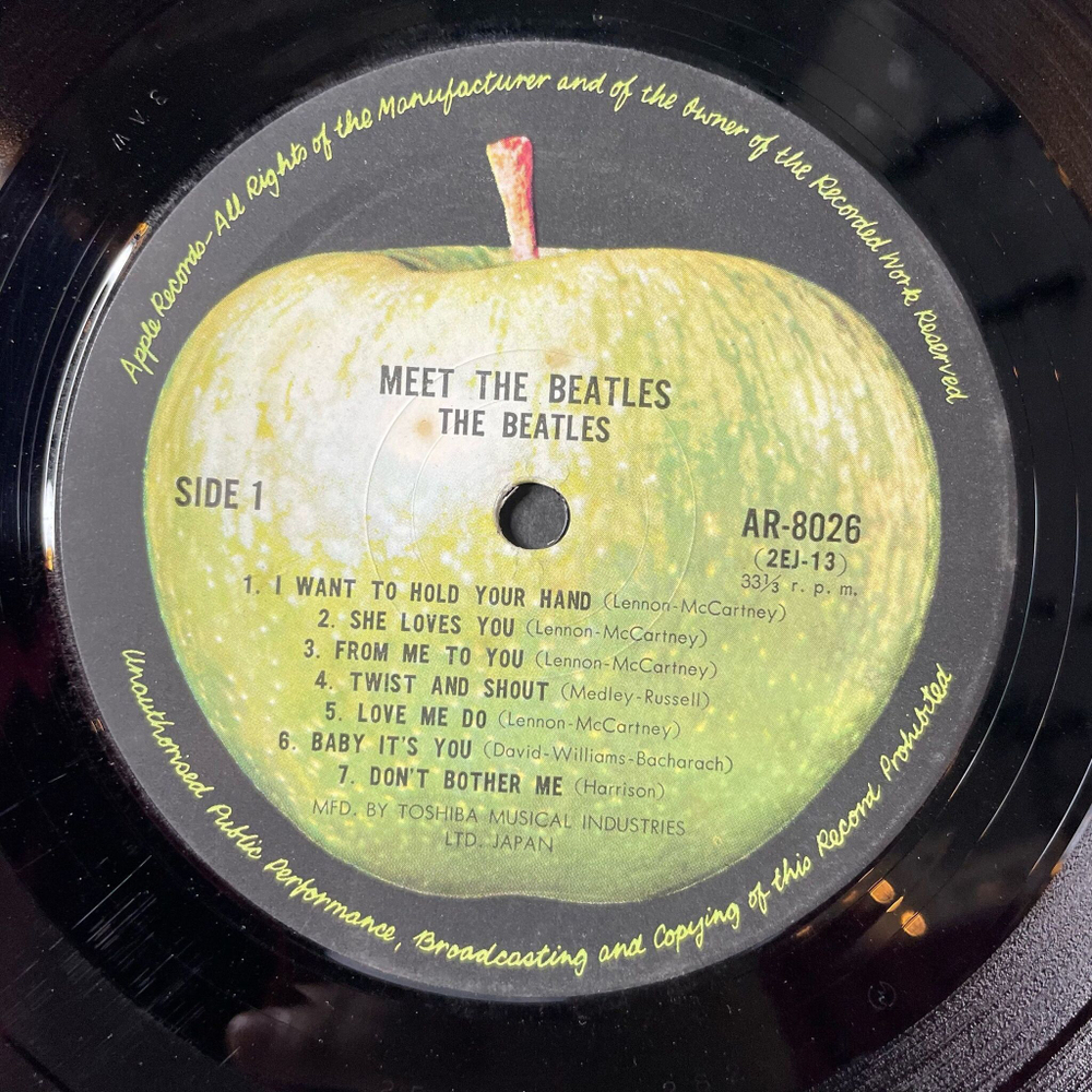 Винтажная виниловая пластинка LP Meet The Beatles (Japan 1973) (No Obi) All My Loving