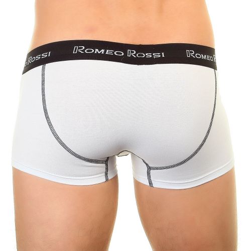 Мужские трусы боксеры белые с черной окантовкой  Romeo Rossi RR365-101