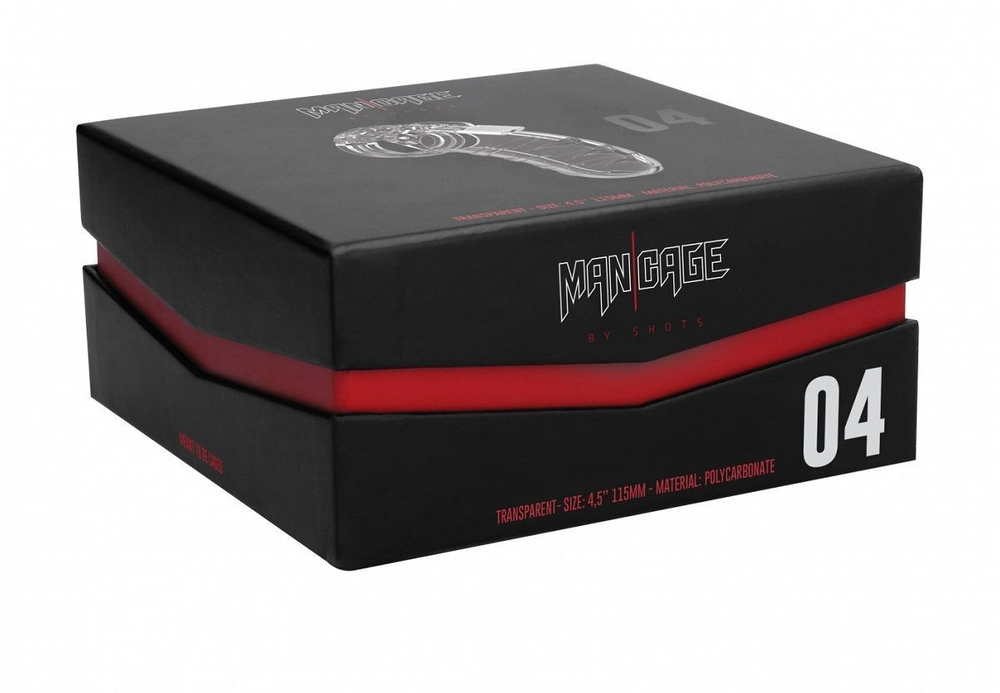 Прозрачный мужской пояс верности Model 04 Chastity 4.5 Cock Cage (Цвет: прозрачный)