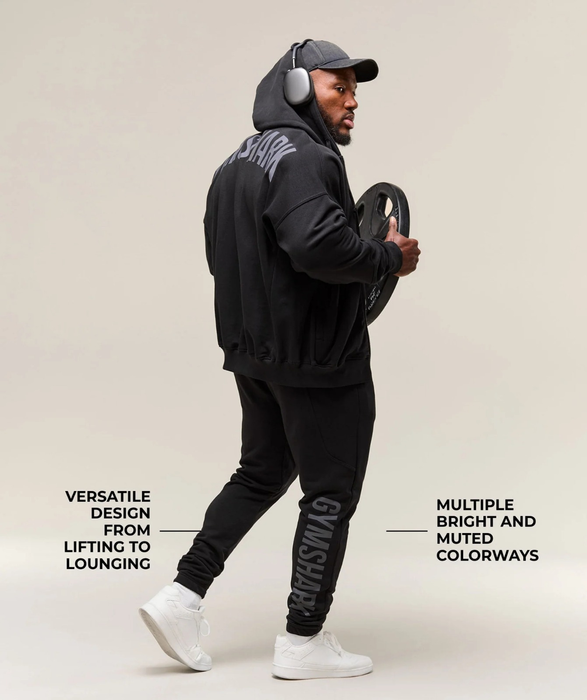 Штаны GYMSHARK Power Wordmark Joggers Black