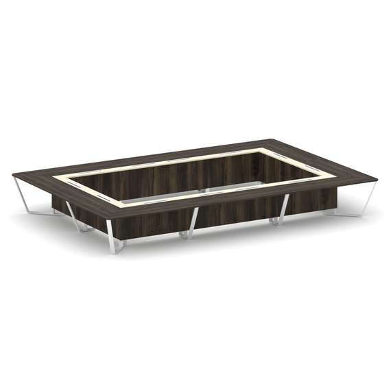 Steel Meet Стол переговорный прямоугольный KM-PR.B.SP-26K2 Дуб Мали/Ваниль Глянец/Металл Белый 6000*