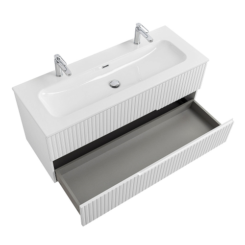 Тумба с раковиной Cezares DUET-N 120 DUET-N-1200-2C-SO-BO+CZR-8073-120-1-2 Bianco Opaco