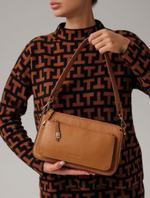 Кожаная сумка Deboro 31075 коричневый лист