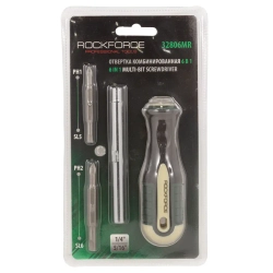 Отвертка комбинированная переставная(PH1xSL5,PH2xSL6),в блистере RockForce##Rock FORCE RF-32806MR