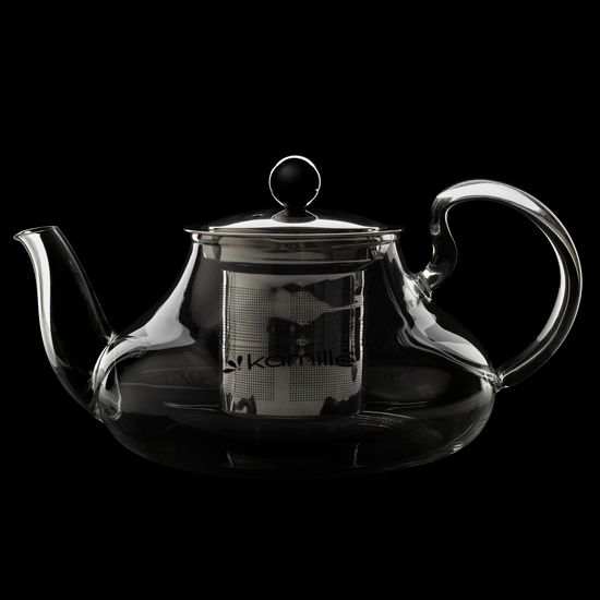 Заварочный чайник со съемным ситечком 600 мл. Kamille KM-1601 (стекло, нержавеющая сталь)