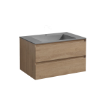 Тумба под раковину Vincea Luka 800 подвесная, 2 выкатных ящика soft-close, N.Oak