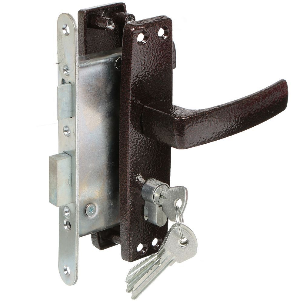 Замок врезной Зенит, ЗВ4-3.04, БП-00011732, ручка в комплект, цилиндровый, медь