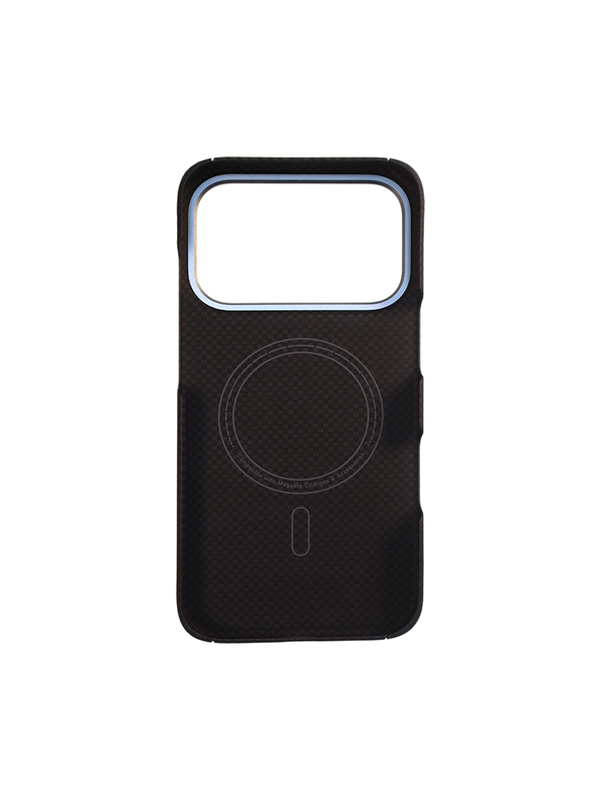 Карбоновый чехол для IPhone 17 Pro with MagSafe черный квадрат (Black)