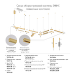 Трек SHINE BASE, 2м, 48В DC, IP20, сатинированная латунь, алюминий