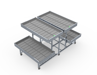 Стойка 2-х ярусная 1331*2124*1160-1510мм, 4 поддона