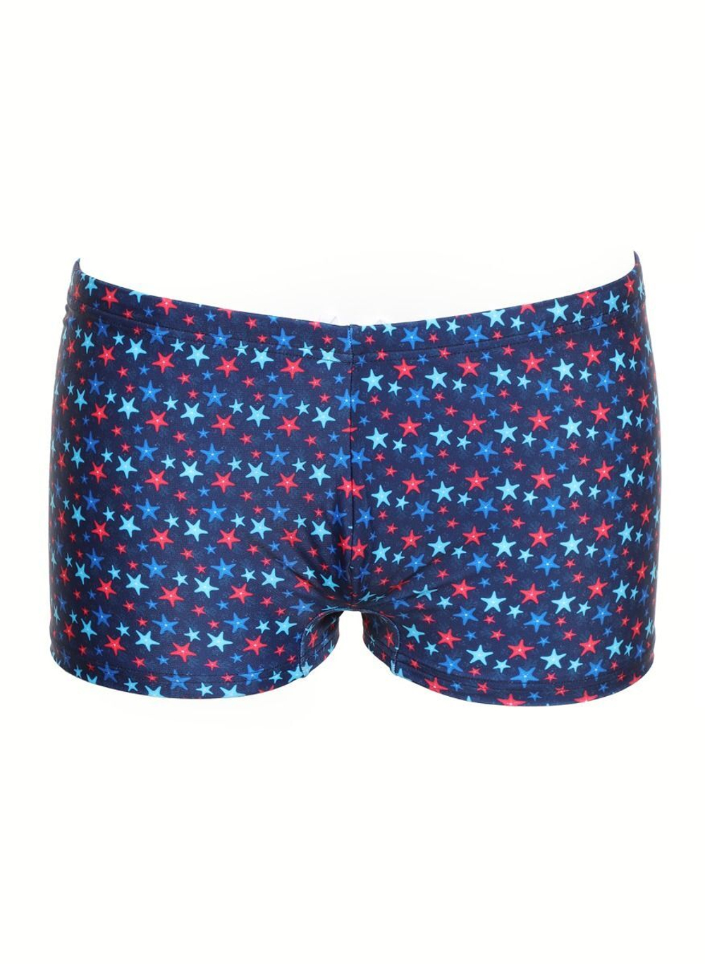 Синие плавки-боксеры с цветными звездочками (Размер: M) (Цвет: разноцветный)