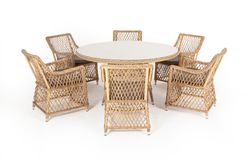 "Эспрессо–150 L" обеденная группа плетеная, цвет соломенный