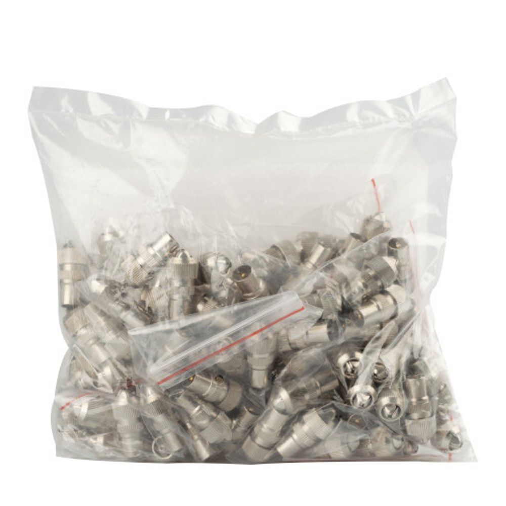 Разъем ЭРА штекер TV без пайки металл тип «Орех» упаковка 100 шт.